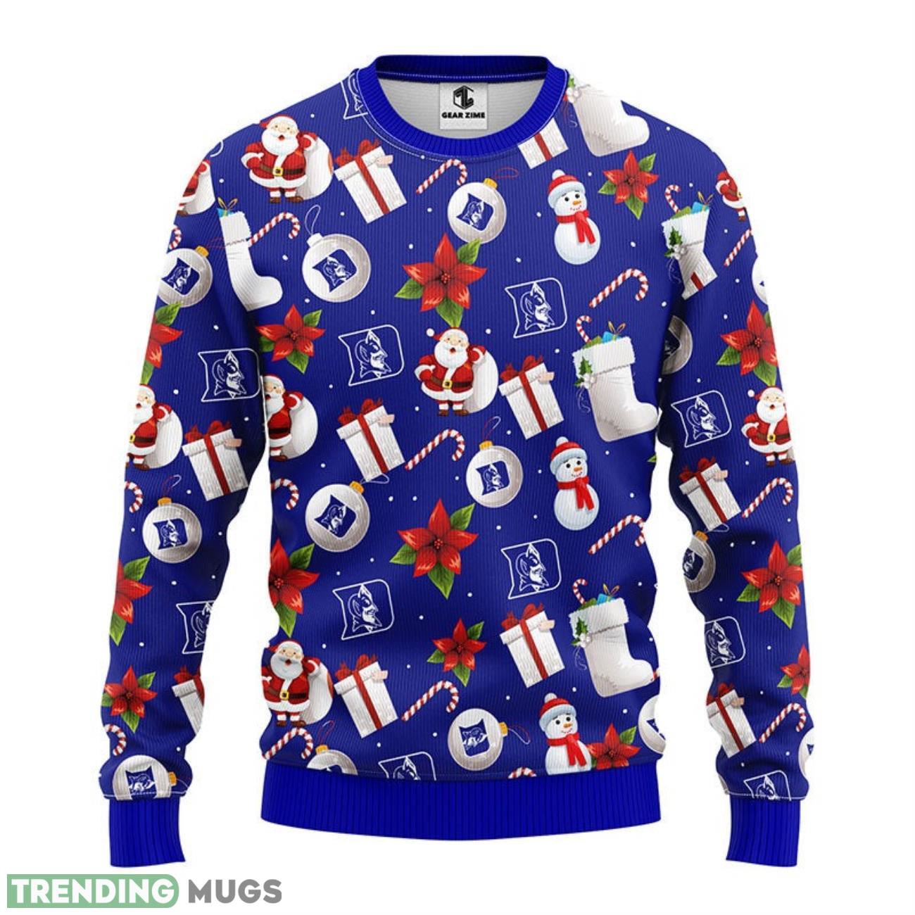 Duke Blue Devils Santa Claus Snowman Christmas Ugly Sweater 3D Christmas Sweater For Men Women 3D Sweater Duke Blue Devils Santa Claus Snowman Christmas Ugly Sweater 3D Christmas Sweater For Men Women 3D Sweater