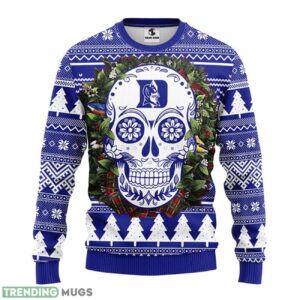 Duke Blue Devils Skull Flower Ugly Christmas Ugly Sweater 3D Christmas Sweater For Men Women 3D Sweater