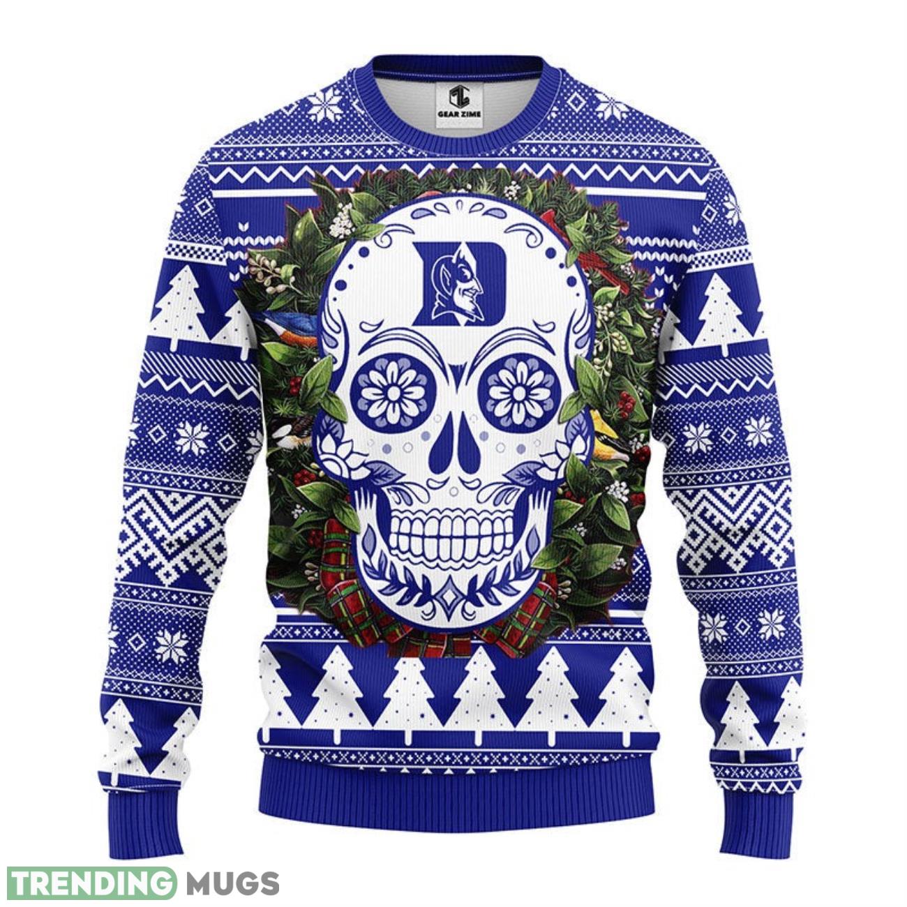 Duke Blue Devils Skull Flower Ugly Christmas Ugly Sweater 3D Christmas Sweater For Men Women 3D Sweater Duke Blue Devils Skull Flower Ugly Christmas Ugly Sweater 3D Christmas Sweater For Men Women 3D Sweater