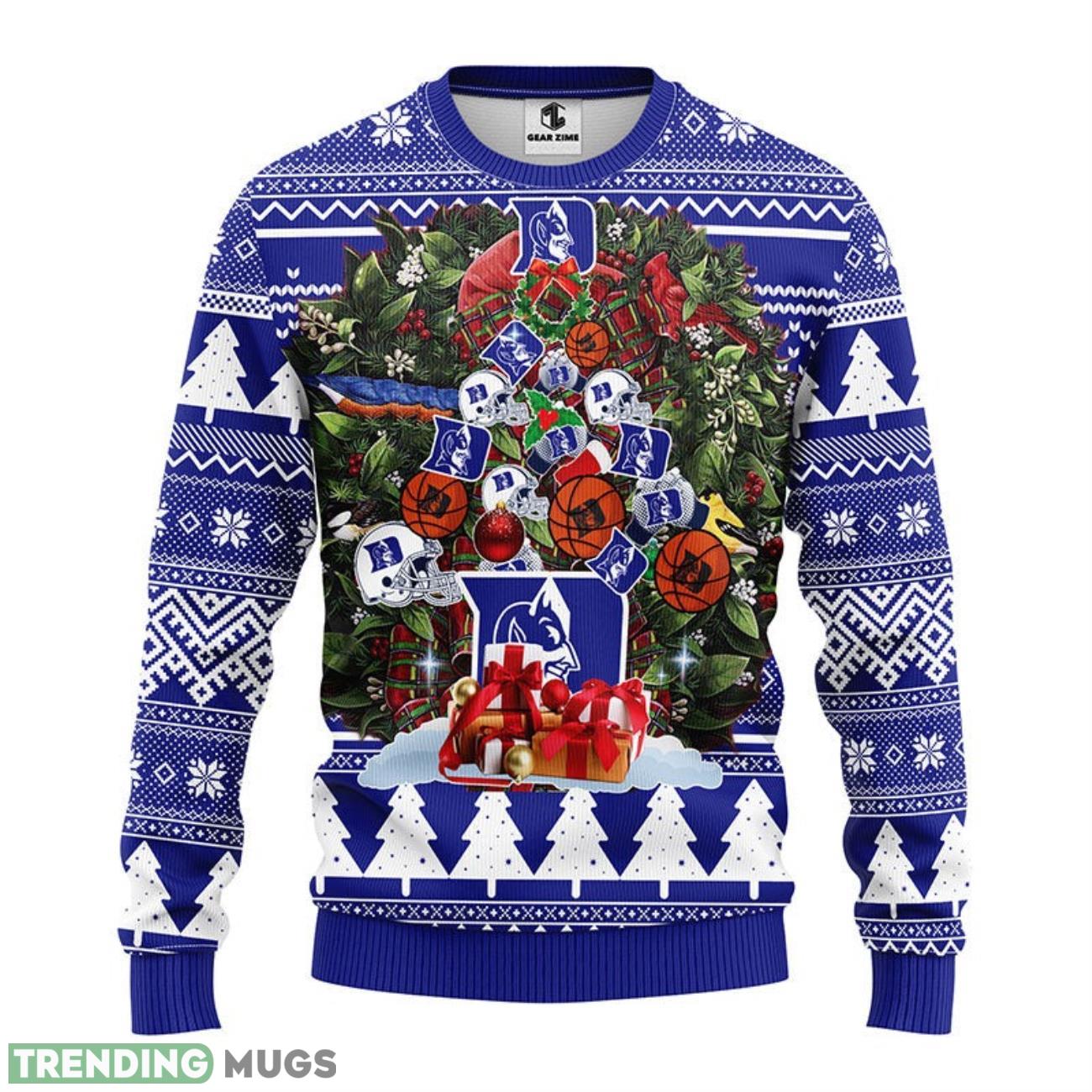 Duke Blue Devils Tree Ugly Christmas Sweater Holiday Gift For Sport Fans 3D Sweater Duke Blue Devils Tree Ugly Christmas Sweater Holiday Gift For Sport Fans 3D Sweater
