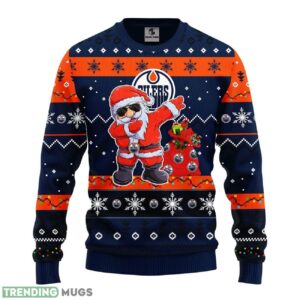 Edmonton Oilers Dabbing Santa Claus Christmas Ugly Sweater 3D Christmas Sweater For Men Women 3D Sweater