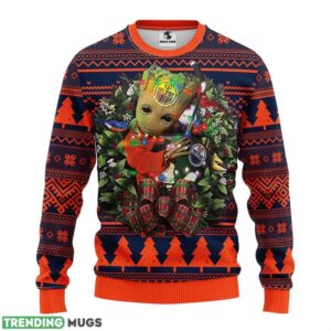 Edmonton Oilers Groot Hug Christmas Ugly Sweater 3D Christmas Sweater For Men Women 3D Sweater