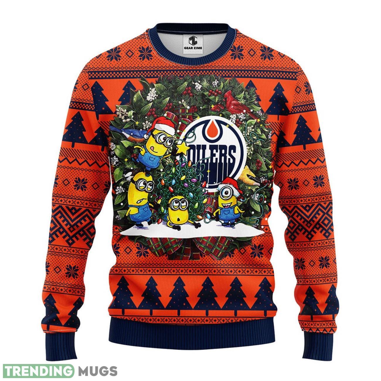 Edmonton Oilers Minion Christmas Ugly Sweater 3D Christmas Sweater For Men Women 3D Sweater Edmonton Oilers Minion Christmas Ugly Sweater 3D Christmas Sweater For Men Women 3D Sweater