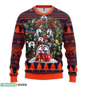 Edmonton Oilers Tree Ugly Christmas Sweater Holiday Gift For Sport Fans 3D Sweater