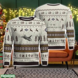F-16 Fighting Falcon F16 Veteran Aircraft Ugly Christmas Sweater Christmas Gift Holiday Product Photo 1