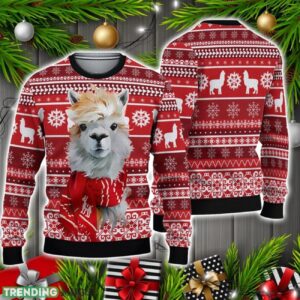 Festive Llama Xmas Christmas Sweater Christmas Holiday Gift 3D Sweater