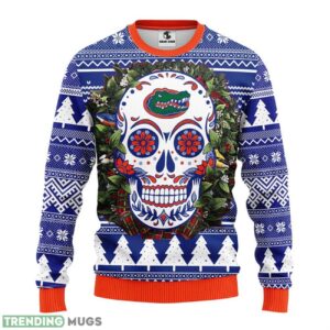 Florida Gators Skull Flower Ugly Christmas Ugly Sweater 3D Christmas Sweater For Men Women 3D Sweater
