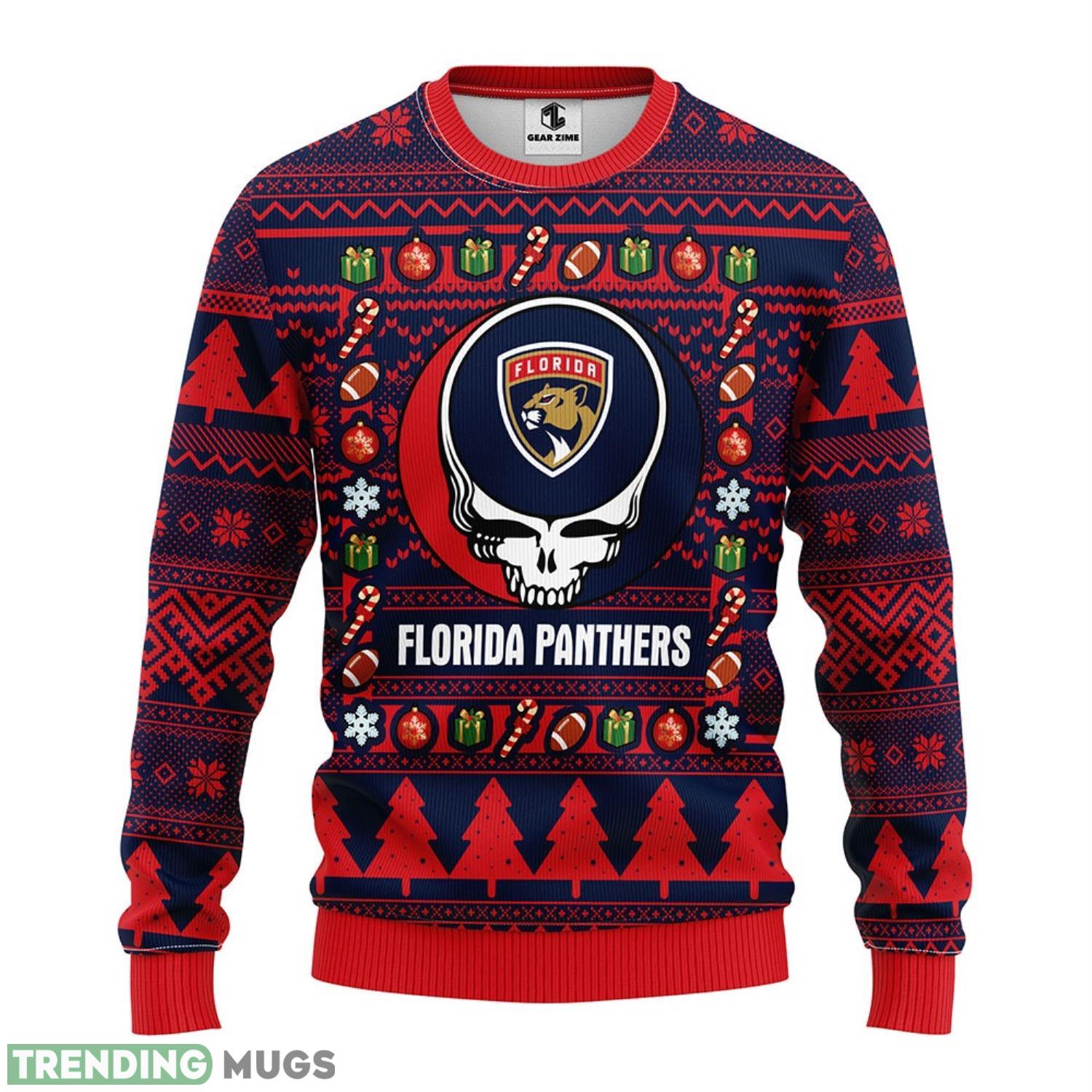 Florida Panthers Grateful Dead Ugly Christmas Sweater Holiday Gift For Sport Fans 3D Sweater Florida Panthers Grateful Dead Ugly Christmas Sweater Holiday Gift For Sport Fans 3D Sweater
