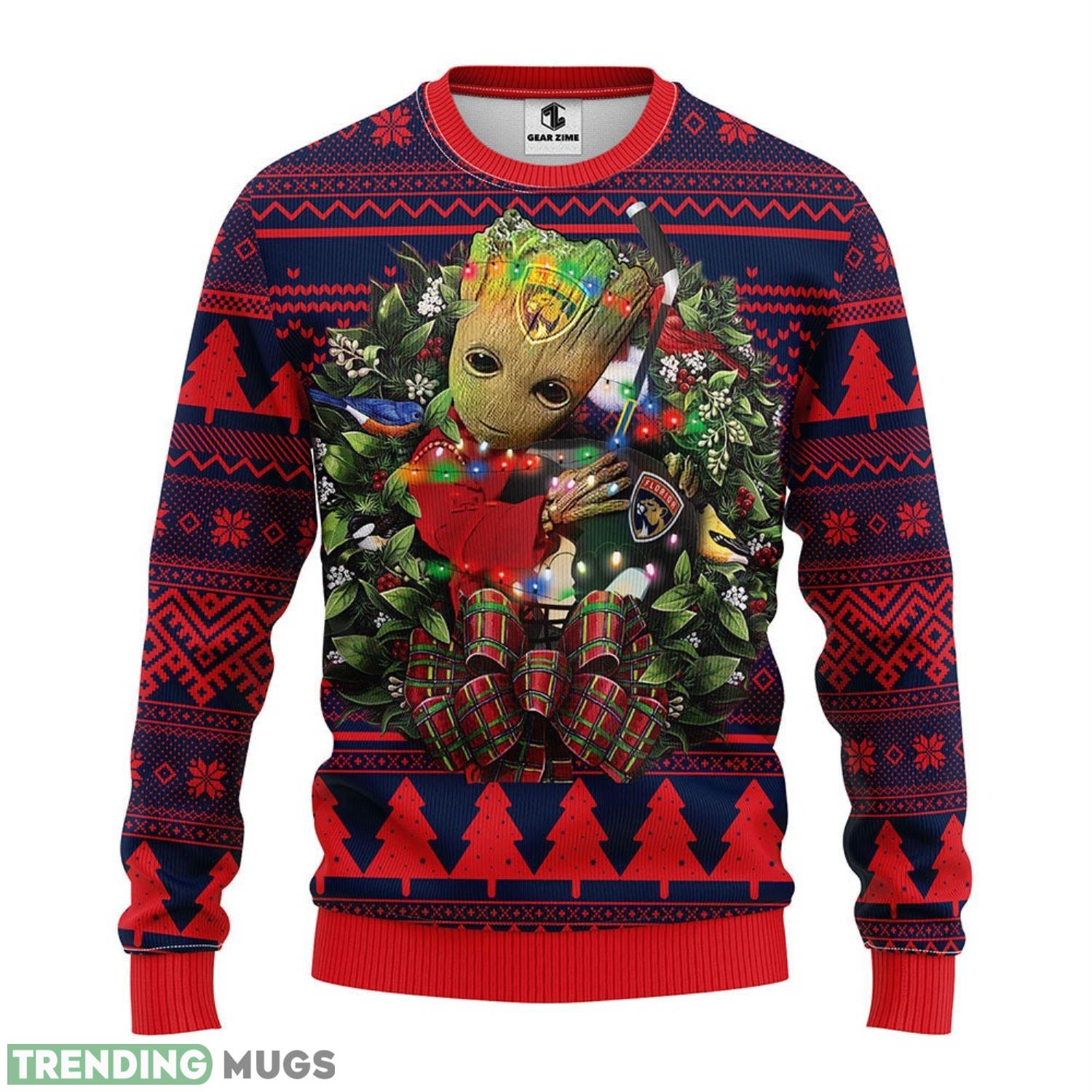 Florida Panthers Groot Hug Christmas Ugly Sweater 3D Christmas Sweater For Men Women 3D Sweater Florida Panthers Groot Hug Christmas Ugly Sweater 3D Christmas Sweater For Men Women 3D Sweater