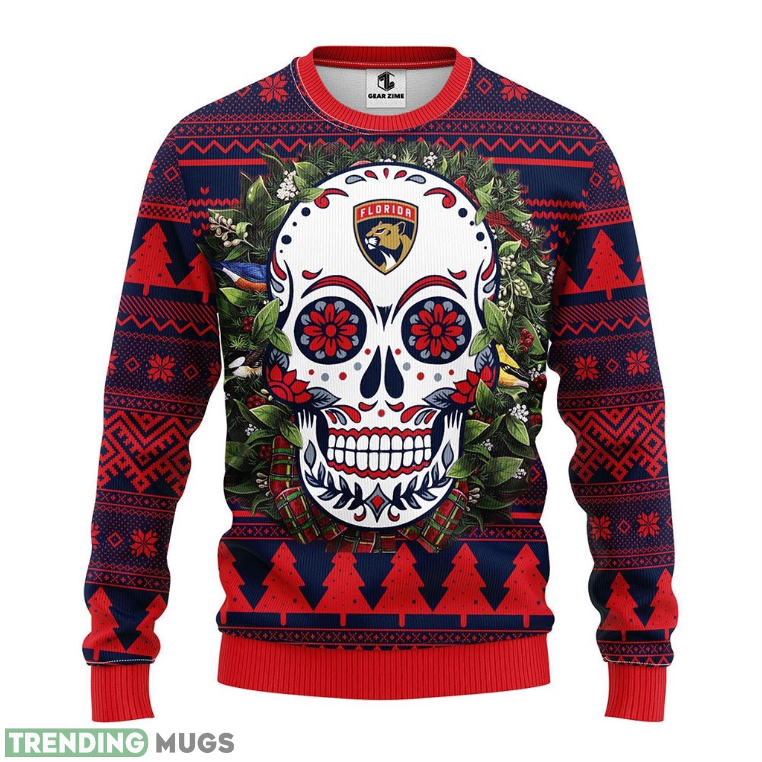 Florida Panthers Skull Flower Ugly Christmas Ugly Sweater 3D Christmas Sweater For Men Women 3D Sweater Florida Panthers Skull Flower Ugly Christmas Ugly Sweater 3D Christmas Sweater For Men Women 3D Sweater