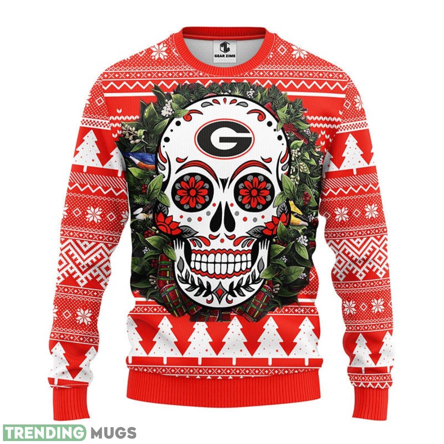 Georgia Bulldogs Skull Flower Ugly Christmas Ugly Sweater 3D Christmas Sweater For Men Women 3D Sweater Georgia Bulldogs Skull Flower Ugly Christmas Ugly Sweater 3D Christmas Sweater For Men Women 3D Sweater