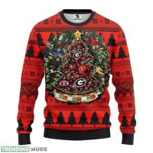 Georgia Bulldogs Tree Ball Christmas Ugly Sweater 3D Christmas Sweater For Men Women 3D Sweater