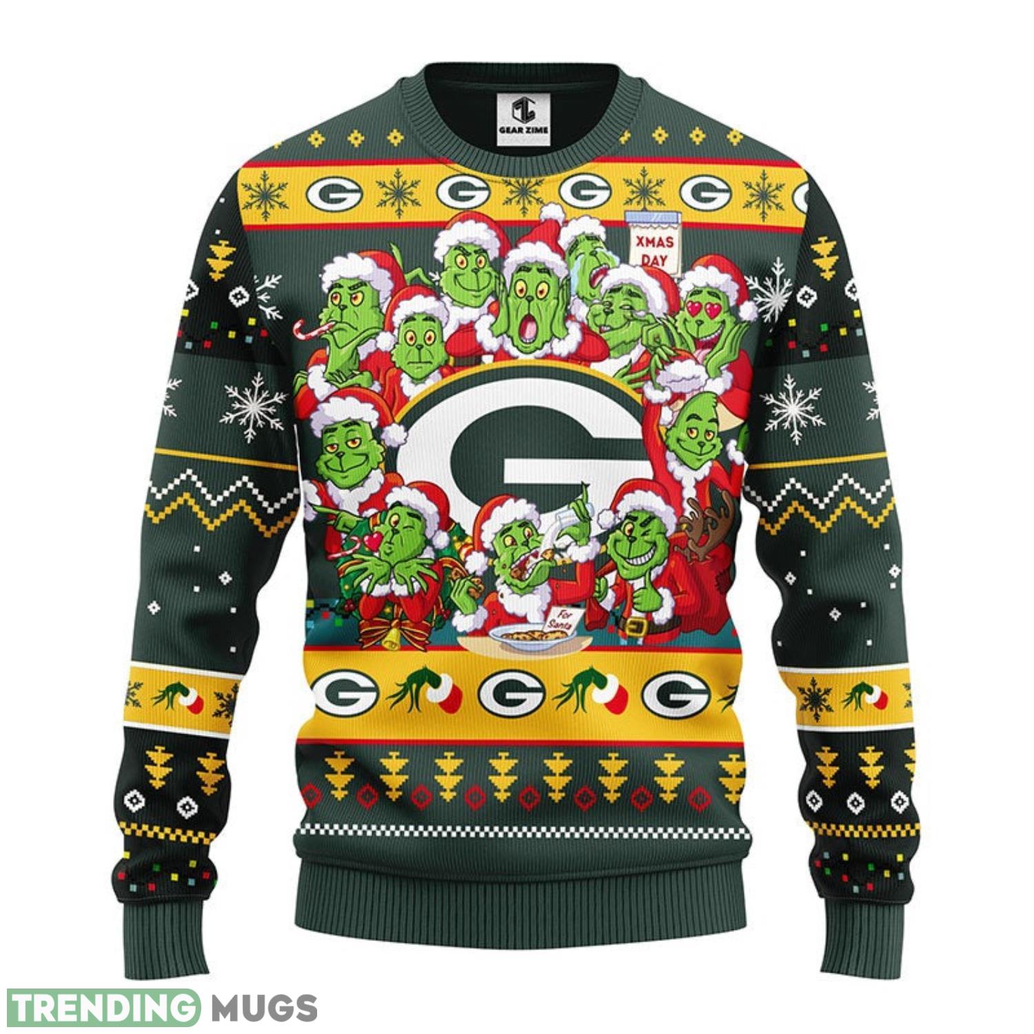 Green Bay Packers 12 Grinch Xmas Day Christmas Ugly Sweater 3D Christmas Sweater For Men Women 3D Sweater Green Bay Packers 12 Grinch Xmas Day Christmas Ugly Sweater 3D Christmas Sweater For Men Women 3D Sweater
