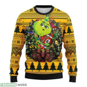 Green Bay Packers Grinch Hug Christmas Ugly Sweater 3D Christmas Sweater For Men Women 3D Sweater