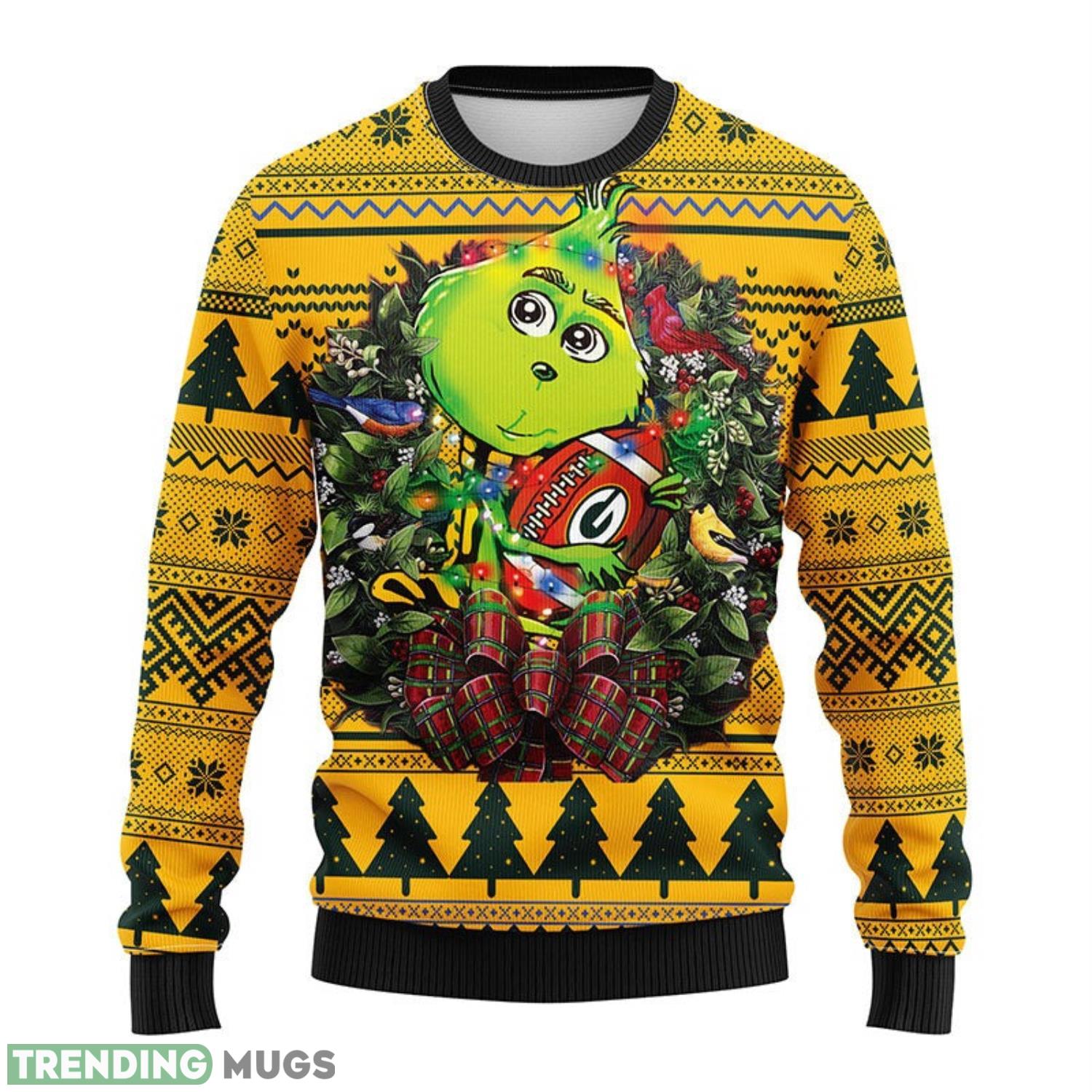 Green Bay Packers Grinch Hug Christmas Ugly Sweater 3D Christmas Sweater For Men Women 3D Sweater Green Bay Packers Grinch Hug Christmas Ugly Sweater 3D Christmas Sweater For Men Women 3D Sweater