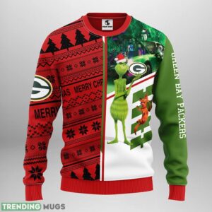 Green Bay Packers Grinch & Scooby-Doo Christmas Ugly Sweater 3D Christmas Sweater For Men Women Product Photo 1