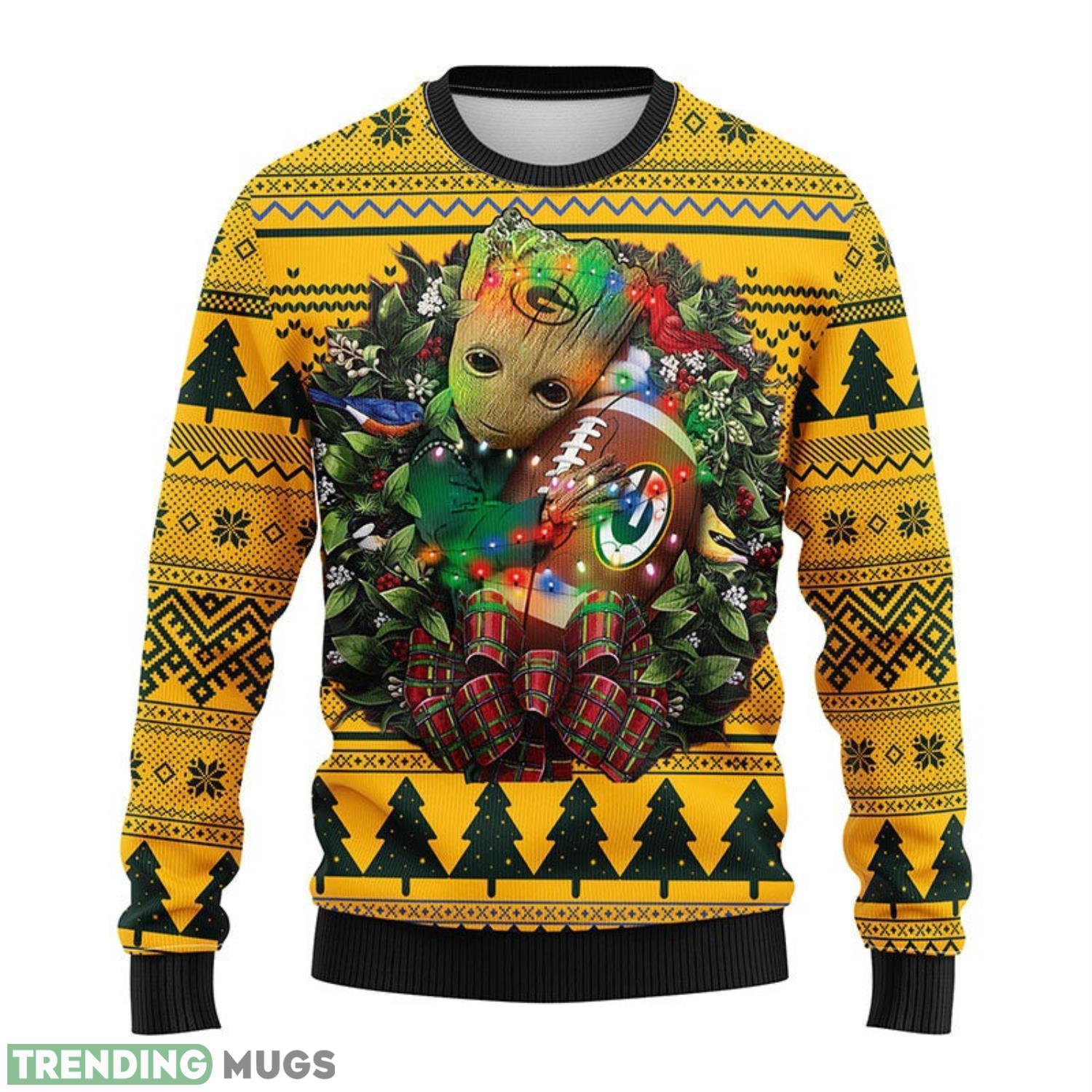 Green Bay Packers Groot Hug Christmas Ugly Sweater 3D Christmas Sweater For Men Women 3D Sweater Green Bay Packers Groot Hug Christmas Ugly Sweater 3D Christmas Sweater For Men Women 3D Sweater