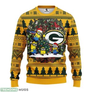Green Bay Packers Minion Christmas Ugly Sweater 3D Christmas Sweater For Men Women Product Photo 1