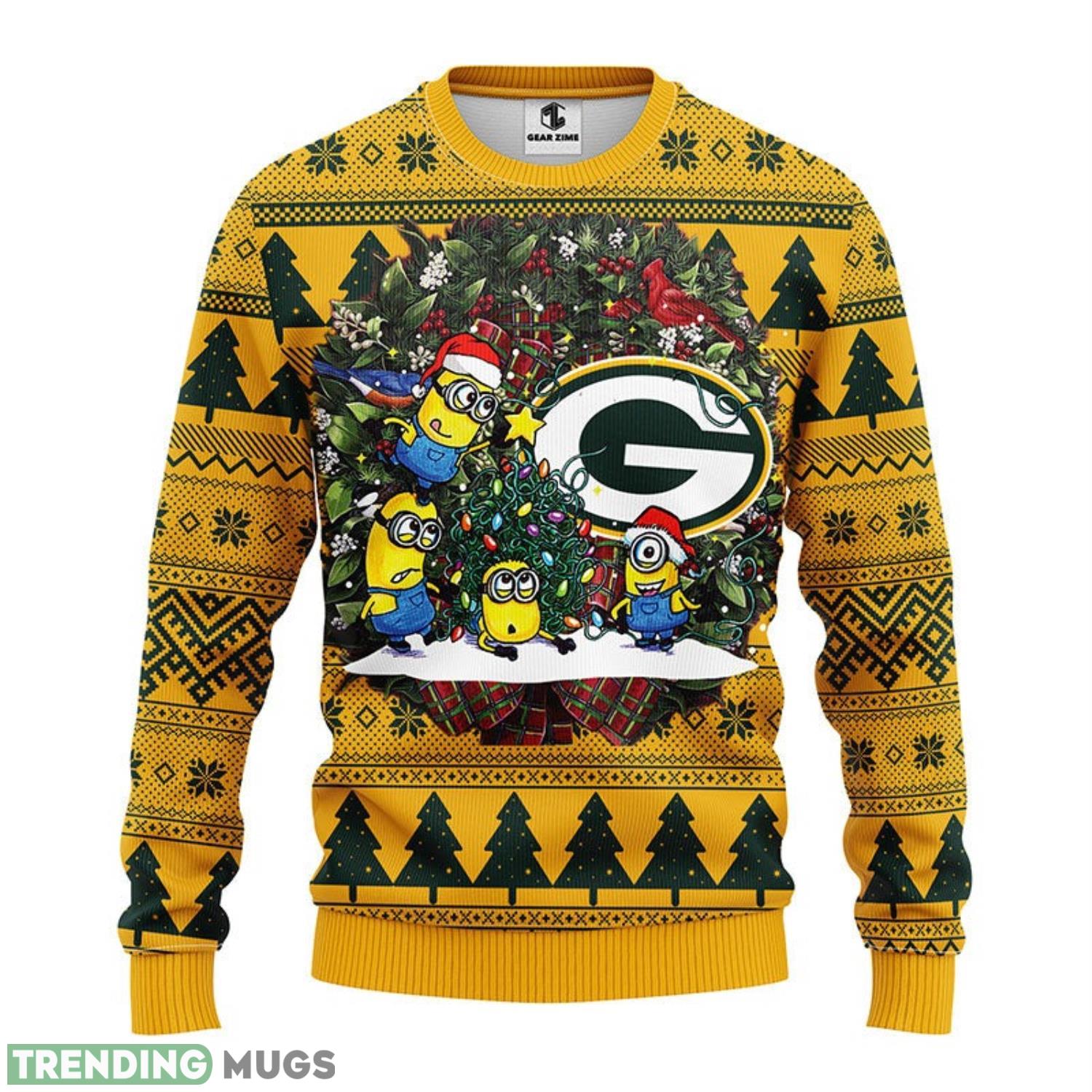 Green Bay Packers Minion Christmas Ugly Sweater 3D Christmas Sweater For Men Women 3D Sweater Green Bay Packers Minion Christmas Ugly Sweater 3D Christmas Sweater For Men Women 3D Sweater