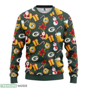 Green Bay Packers Santa Claus Snowman Christmas Ugly Sweater 3D Christmas Sweater For Men Women Product Photo 1