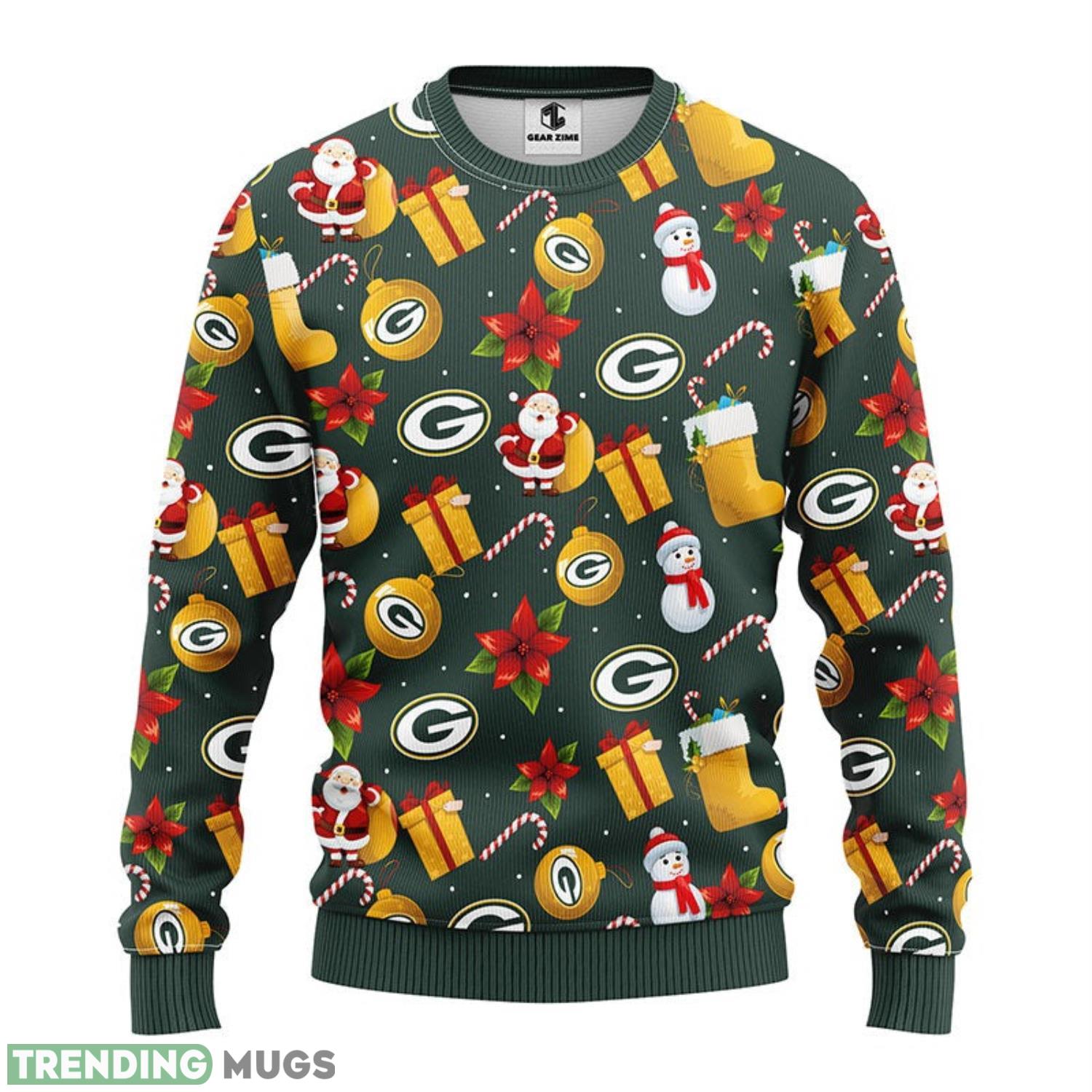 Green Bay Packers Santa Claus Snowman Christmas Ugly Sweater 3D Christmas Sweater For Men Women 3D Sweater Green Bay Packers Santa Claus Snowman Christmas Ugly Sweater 3D Christmas Sweater For Men Women 3D Sweater