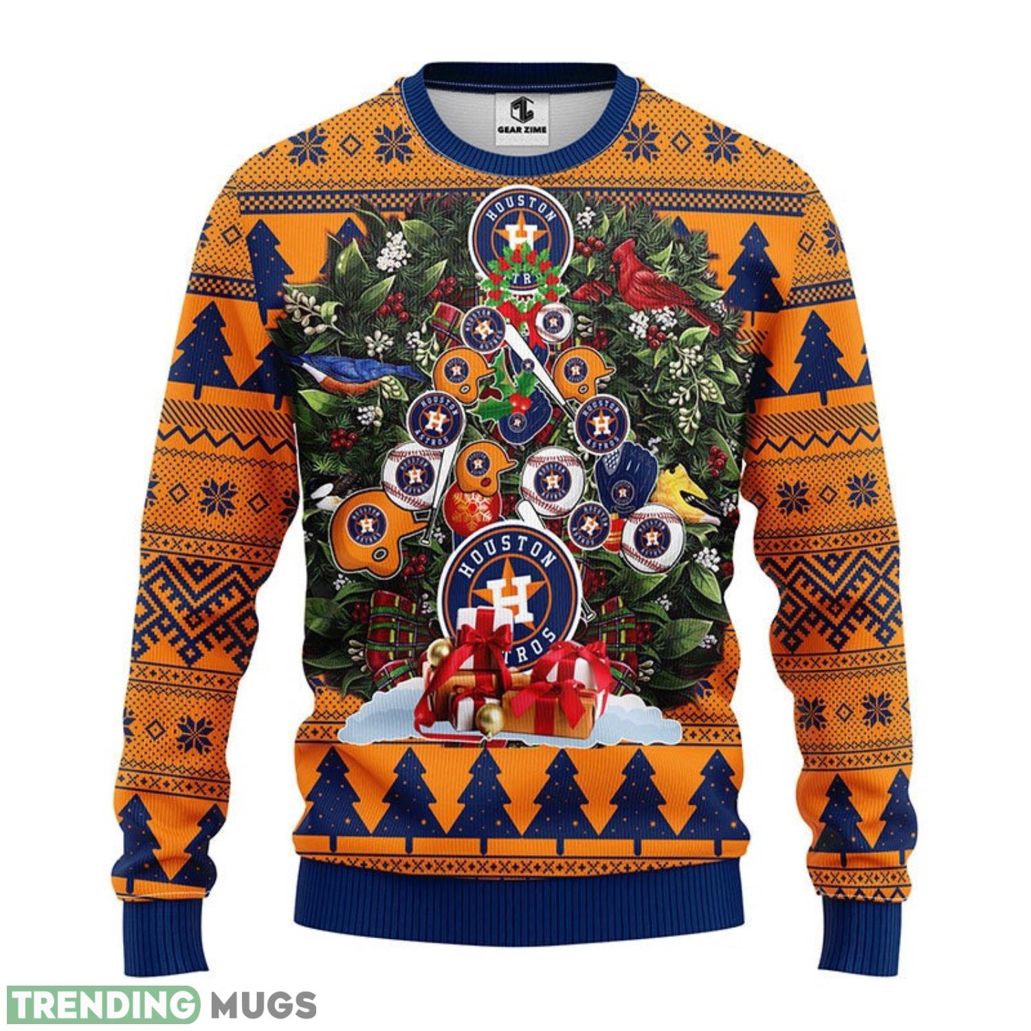 Houston Astros Tree Ugly Christmas Sweater Holiday Gift For Sport Fans 3D Sweater Houston Astros Tree Ugly Christmas Sweater Holiday Gift For Sport Fans 3D Sweater