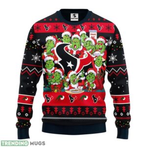 Houston Texans 12 Grinch Xmas Day Christmas Ugly Sweater 3D Christmas Sweater For Men Women 3D Sweater