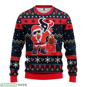 Houston Texans Dabbing Santa Claus Christmas Ugly Sweater 3D Christmas Sweater For Men Women 3D Sweater