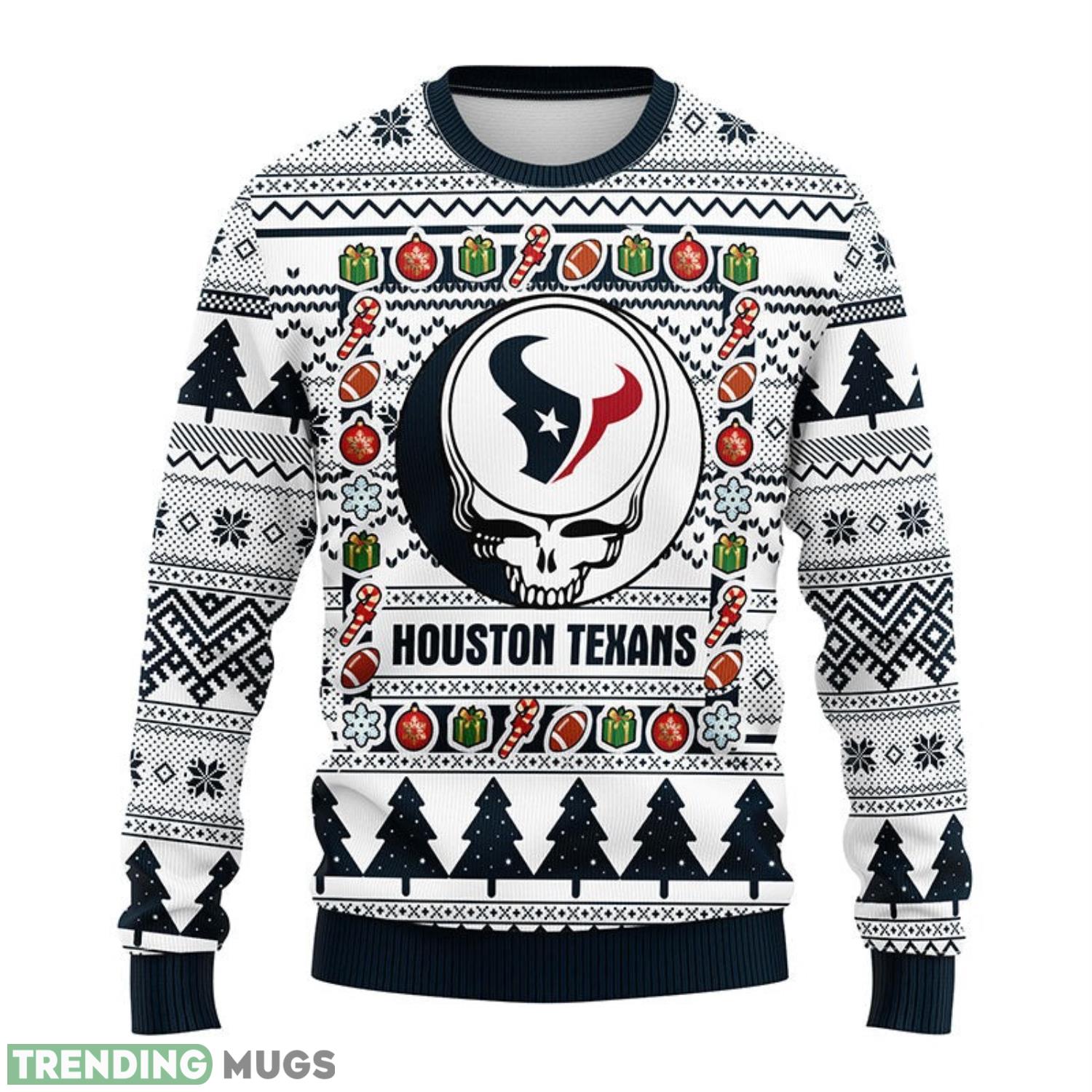 Houston Texans Grateful Dead Ugly Christmas Sweater Holiday Gift For Sport Fans 3D Sweater Houston Texans Grateful Dead Ugly Christmas Sweater Holiday Gift For Sport Fans 3D Sweater