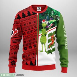 Houston Texans Grinch & Scooby Doo Christmas Ugly Sweater 3D Christmas Sweater For Men Women 3D Sweater
