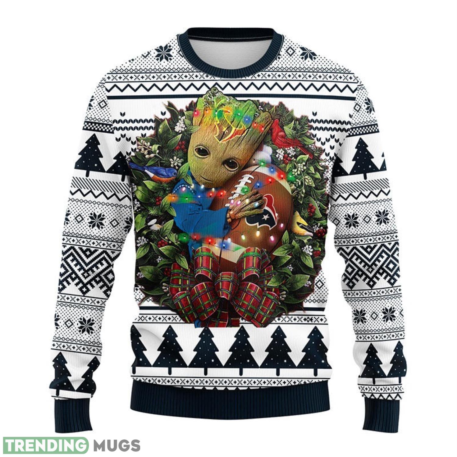 Houston Texans Groot Hug Christmas Ugly Sweater 3D Christmas Sweater For Men Women 3D Sweater Houston Texans Groot Hug Christmas Ugly Sweater 3D Christmas Sweater For Men Women 3D Sweater