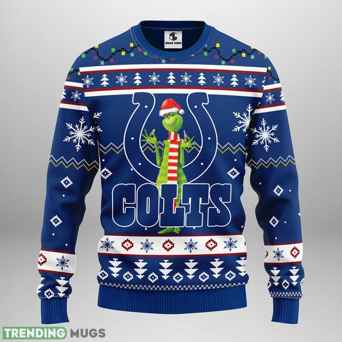 Indianapolis Colts Funny Grinch Ugly Christmas Sweater Special Christmas Gift 3D Sweater Indianapolis Colts Funny Grinch Ugly Christmas Sweater Special Christmas Gift 3D Sweater