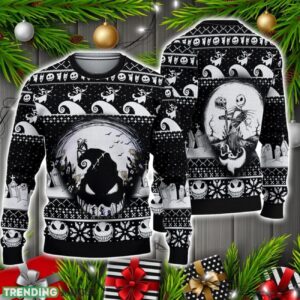 Jack Skellington And Sally Nightmare Ugly Sweater Christmas Holiday Gift Product Photo 1