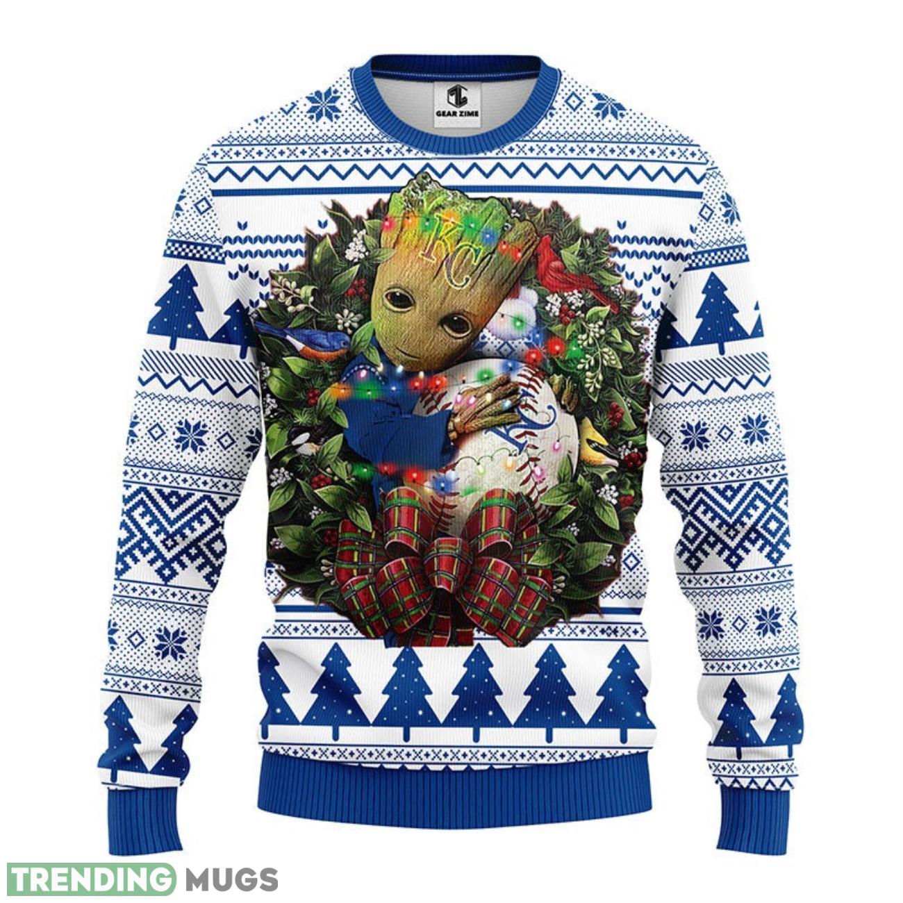 Kansas City Royals Groot Hug Ugly Christmas Sweater Special Christmas Gift 3D Sweater Kansas City Royals Groot Hug Ugly Christmas Sweater Special Christmas Gift 3D Sweater