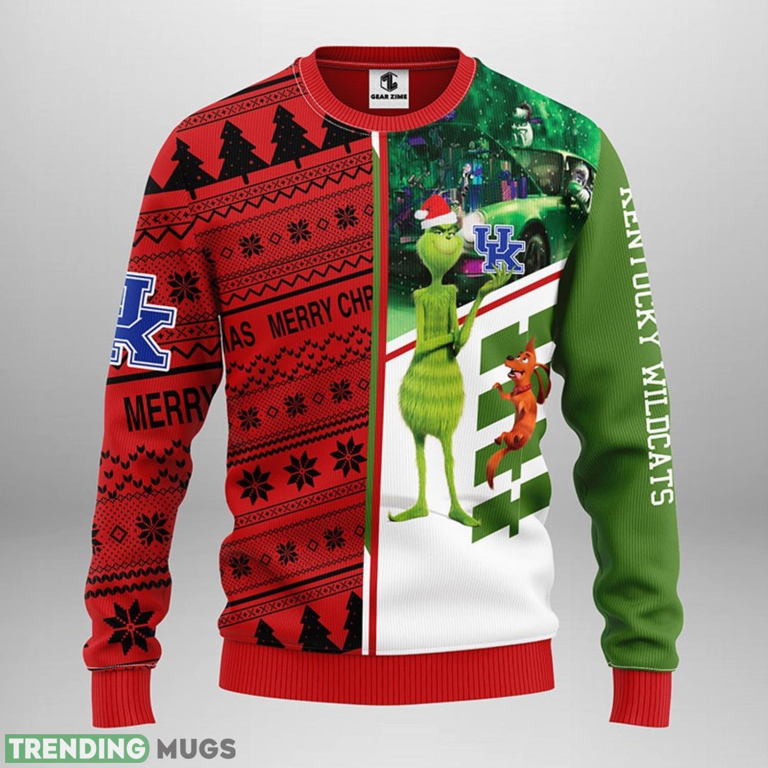Kentucky Wildcats Grinch & Scooby doo Ugly Christmas Sweater Special Christmas Gift 3D Sweater Kentucky Wildcats Grinch & Scooby doo Ugly Christmas Sweater Special Christmas Gift 3D Sweater