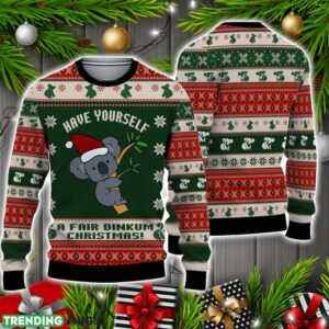 Koala Australian Fair Dinkum Christmas Ugly Christmas Sweater Christmas Holiday Gift 3D Sweater