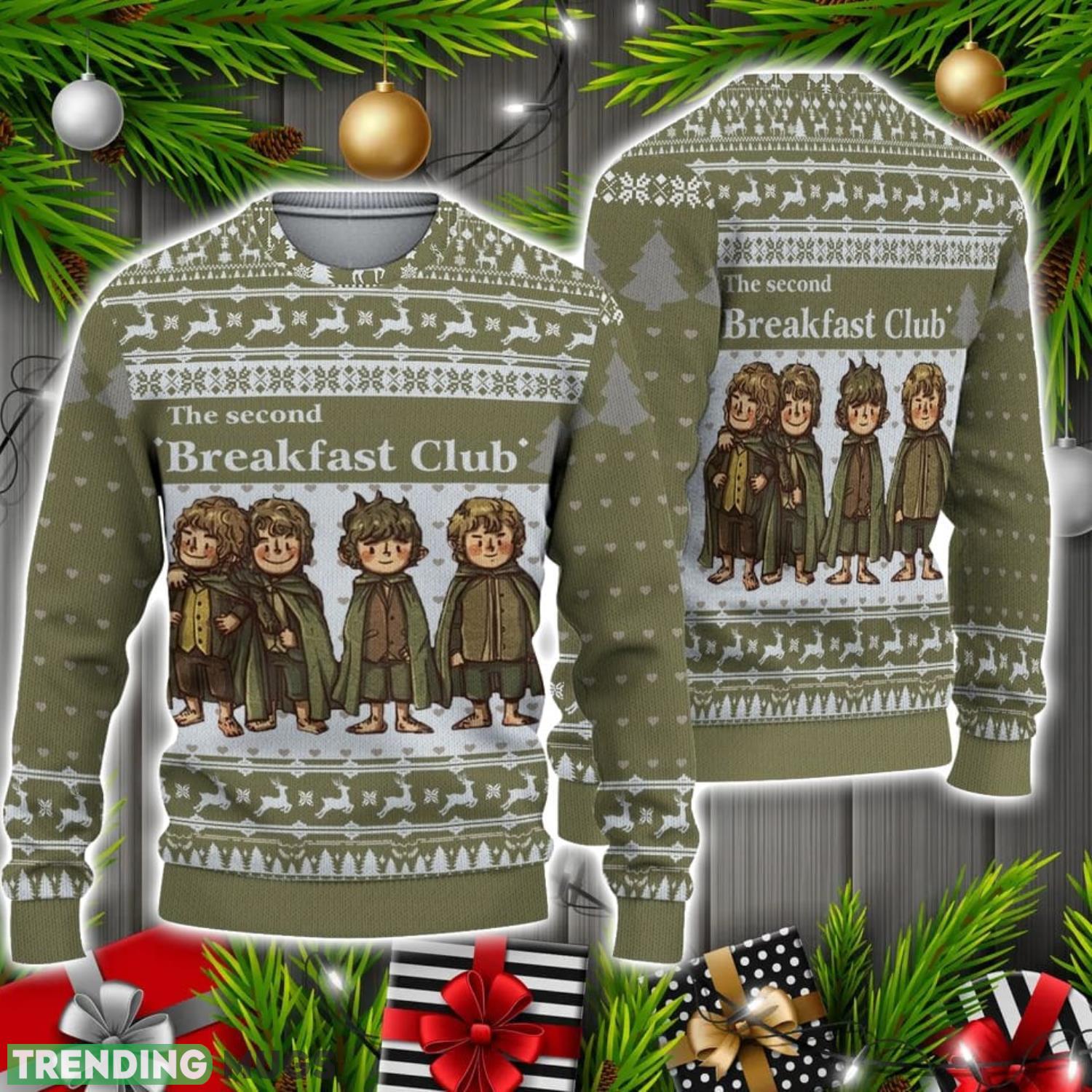 LOTR The Second Breakfast Club Ugly Sweater Christmas Holiday Gift Christmas Sweater Christmas Holiday Gift 3D Sweater LOTR The Second Breakfast Club Ugly Sweater Christmas Holiday Gift Christmas Sweater Christmas Holiday Gift 3D Sweater