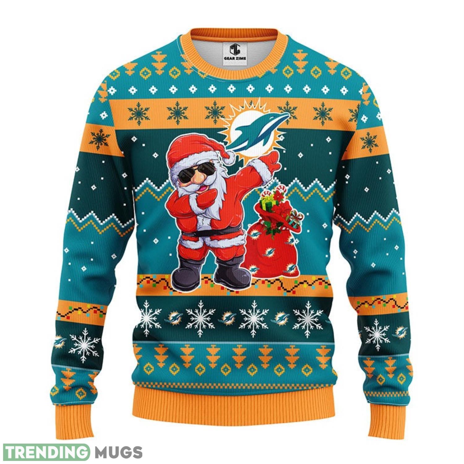 Miami Dolphins Dabbing Santa Claus Christmas Ugly Sweater 3D Christmas Sweater For Men Women 3D Sweater Miami Dolphins Dabbing Santa Claus Christmas Ugly Sweater 3D Christmas Sweater For Men Women 3D Sweater