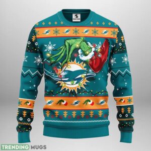 Miami Dolphins Grinch Christmas Ugly Sweater 3D Christmas Sweater For Men Women 3D Sweater