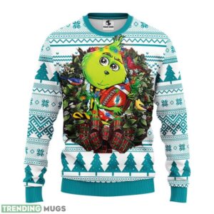 Miami Dolphins Grinch Hug Christmas Ugly Sweater 3D Christmas Sweater For Men Women 3D Sweater