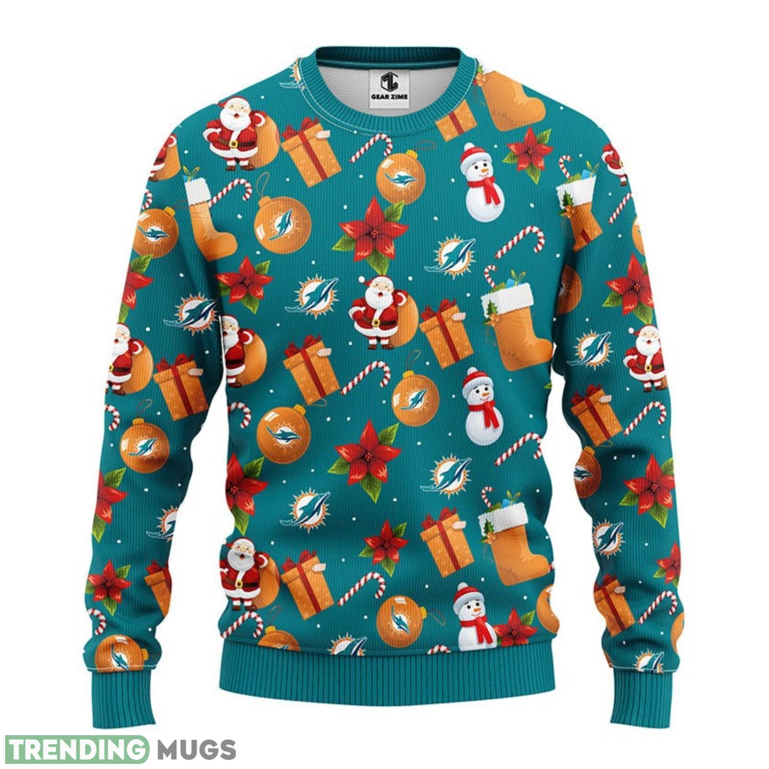 Miami Dolphins Santa Claus Snowman Christmas Ugly Sweater 3D Christmas Sweater For Men Women 3D Sweater Miami Dolphins Santa Claus Snowman Christmas Ugly Sweater 3D Christmas Sweater For Men Women 3D Sweater