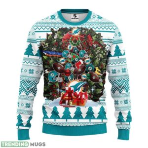 Miami Dolphins Tree AOP Ugly Christmas Sweater Christmas Holiday Gift For Fans 3D Sweater