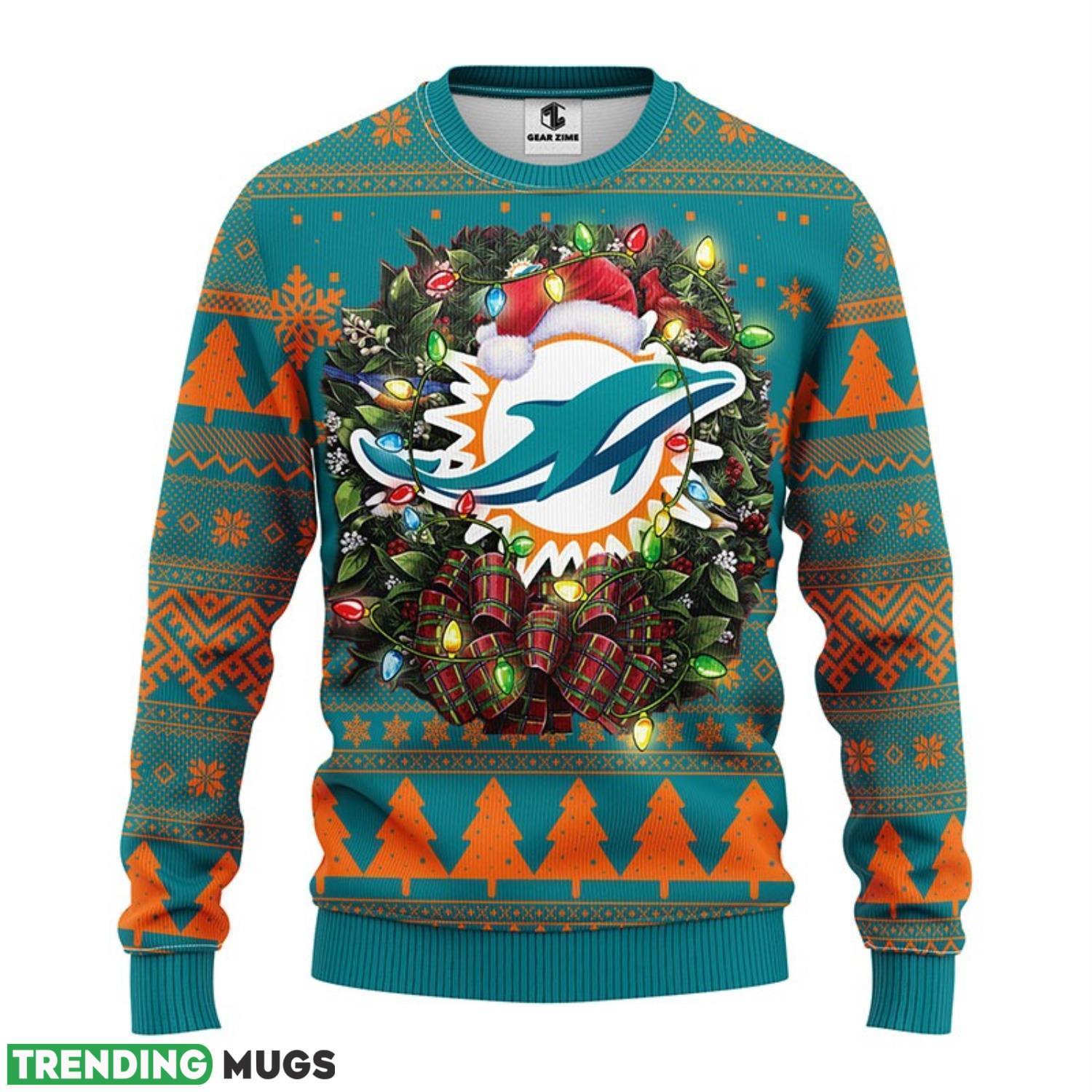 Miami Dolphins Ugly Christmas Sweater Special Christmas Gift 3D Sweater Miami Dolphins Ugly Christmas Sweater Special Christmas Gift 3D Sweater