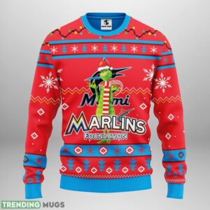 Miami Marlins Funny Grinch Christmas Ugly Sweater 3D Christmas Sweater For Men Women 3D Sweater