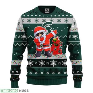 Michigan State Spartans Dabbing Santa Claus Christmas Ugly Sweater 3D Christmas Sweater For Men Women Product Photo 1