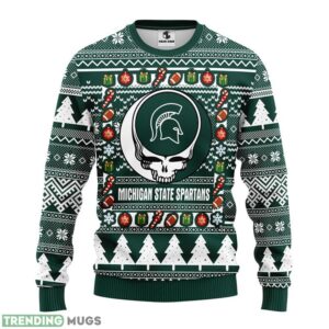 Michigan State Spartans Grateful Dead AOP Ugly Christmas Sweater Christmas Holiday Gift For Fans Product Photo 1