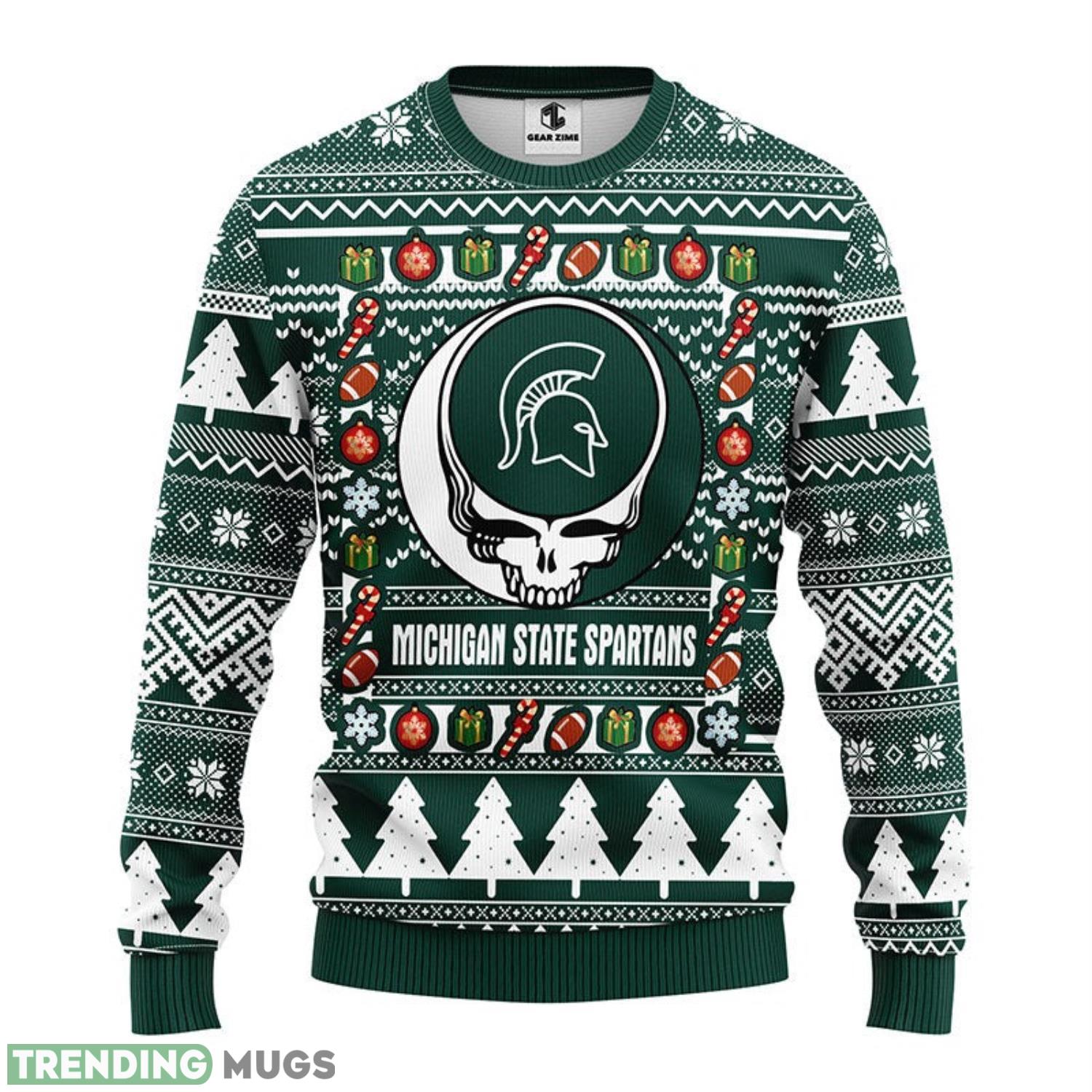 Michigan State Spartans Grateful Dead AOP Ugly Christmas Sweater Christmas Holiday Gift For Fans 3D Sweater Michigan State Spartans Grateful Dead AOP Ugly Christmas Sweater Christmas Holiday Gift For Fans 3D Sweater