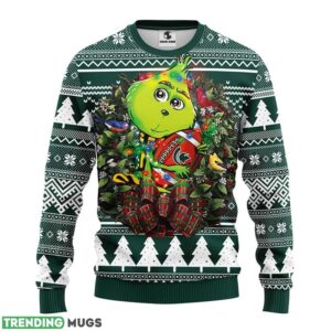 Michigan State Spartans Grinch Hug Christmas Ugly Sweater 3D Christmas Sweater For Men Women Product Photo 1