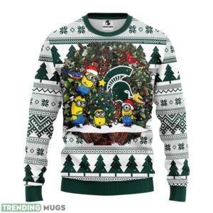 Michigan State Spartans Minion Christmas Ugly Sweater 3D Christmas Sweater For Men Women Product Photo 1
