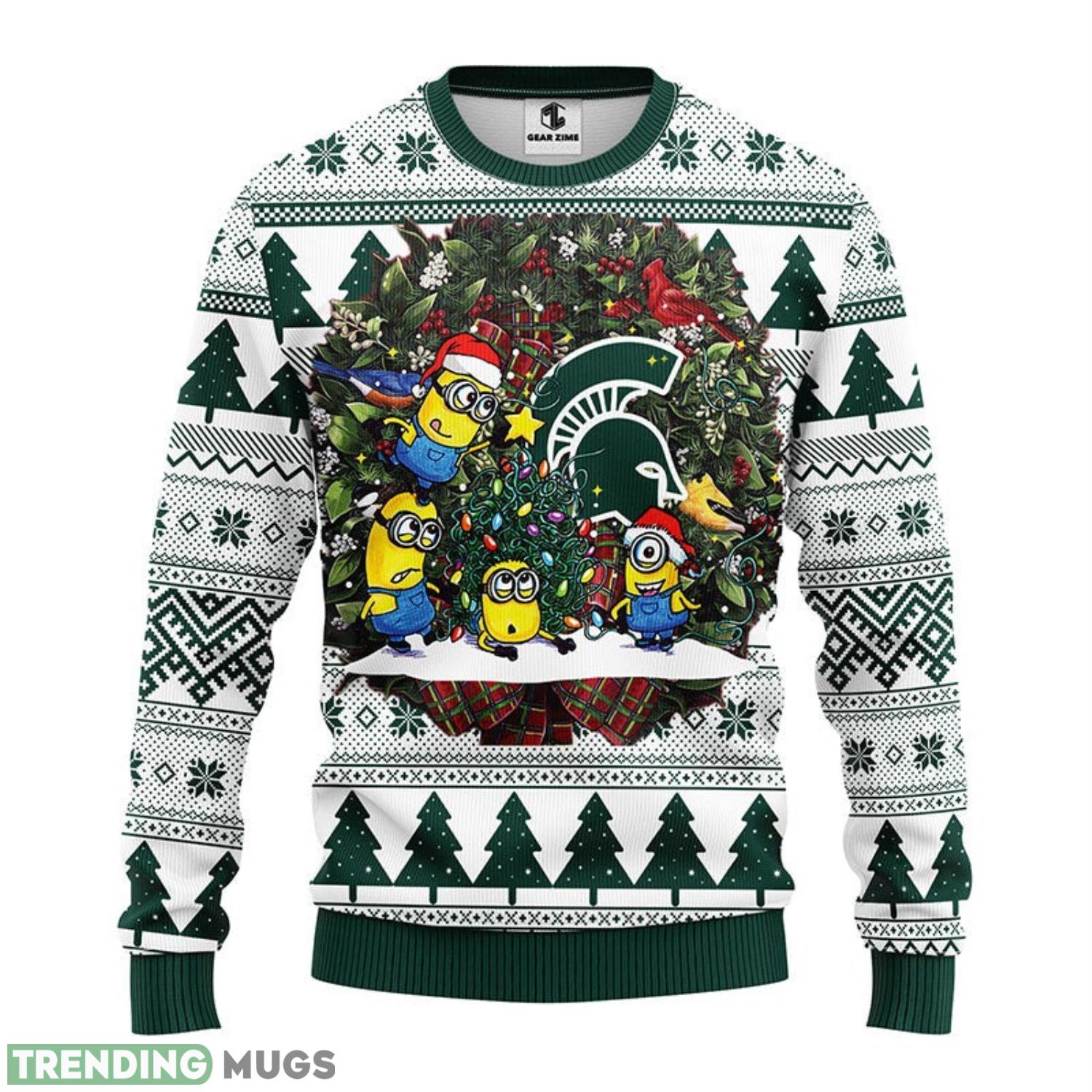 Michigan State Spartans Minion Christmas Ugly Sweater 3D Christmas Sweater For Men Women 3D Sweater Michigan State Spartans Minion Christmas Ugly Sweater 3D Christmas Sweater For Men Women 3D Sweater